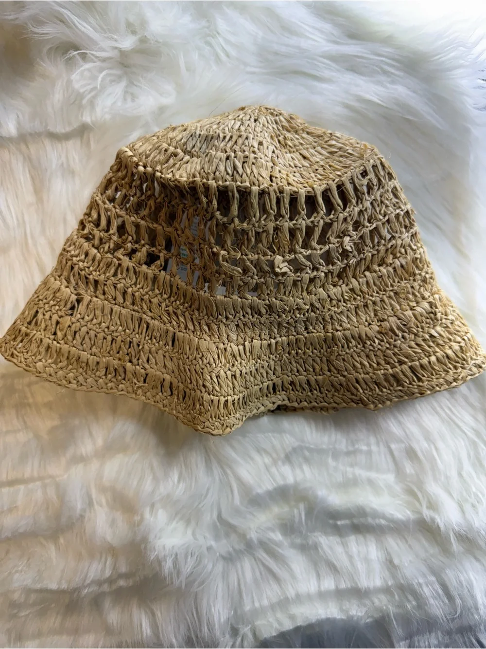aerie Neutral Crochet Bucket Hat - Beige